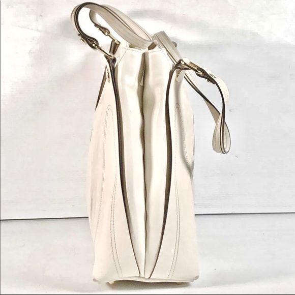 🥛Haute Neutral Meini Ivory Leather Women\'s Large Tote/Shoulder bag*EUC